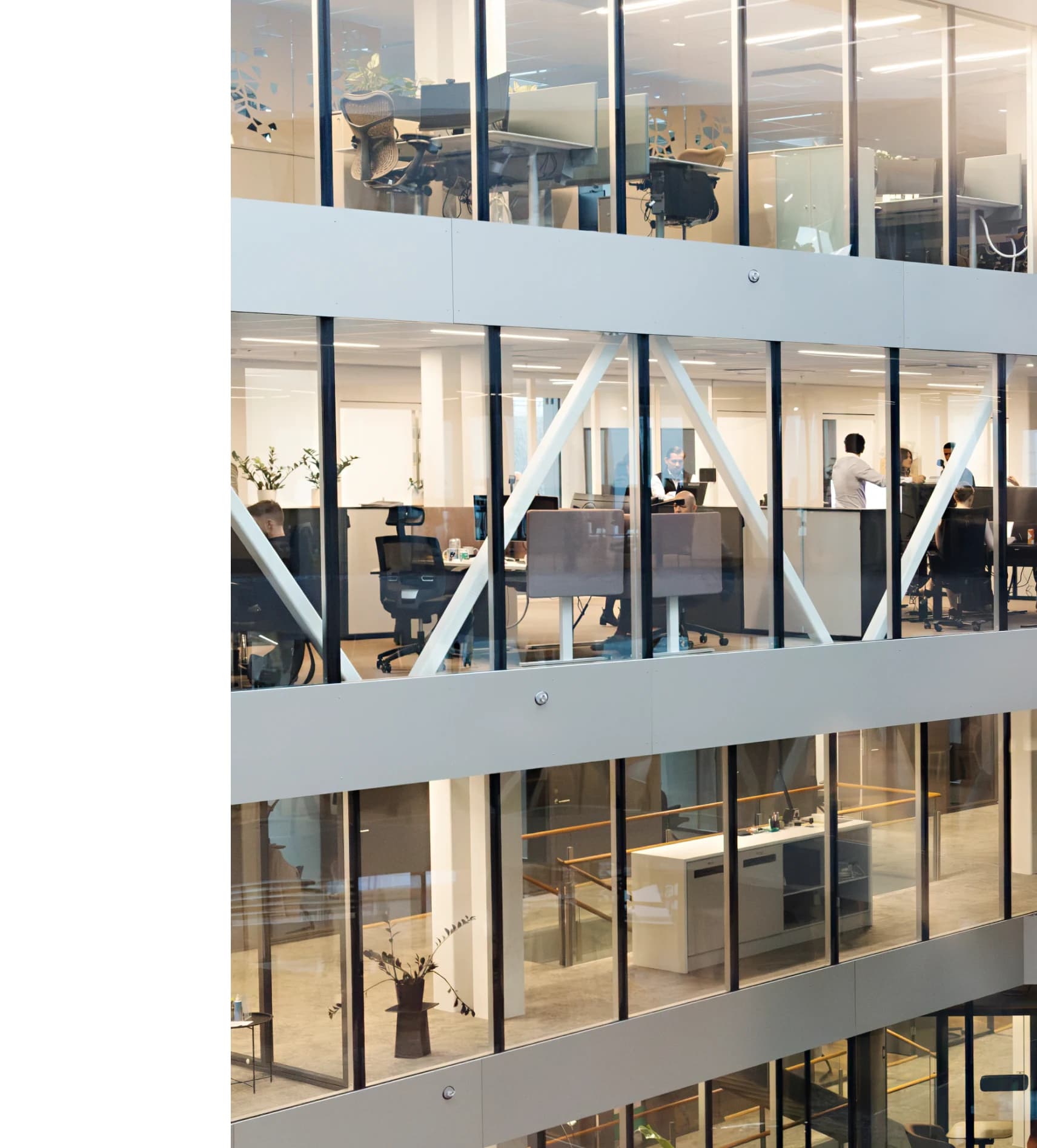 Offices of a Newcode customer behind a glass facade